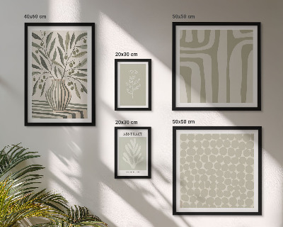 Conjunto de 5 quadros decorativos padrões de plantas escandinavas