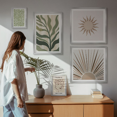 Parede galeria de quadros Gráficos abstratos e elegantes de plantas