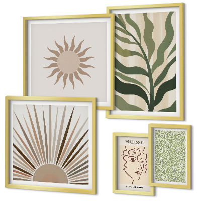 Parede galeria de quadros Gráficos abstratos e elegantes de plantas