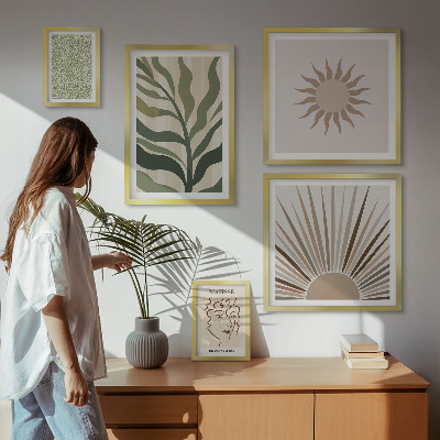 Parede galeria de quadros Gráficos abstratos e elegantes de plantas