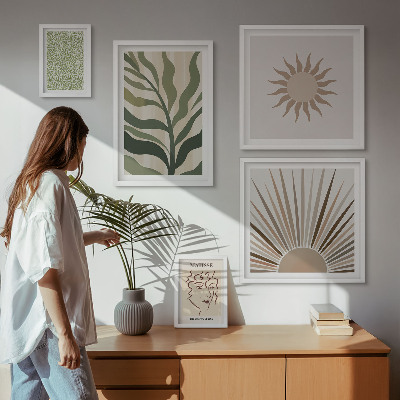 Parede galeria de quadros Gráficos abstratos e elegantes de plantas