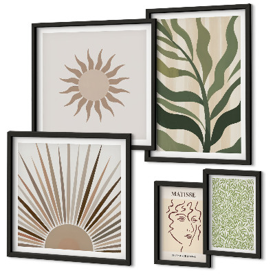 Parede galeria de quadros Gráficos abstratos e elegantes de plantas