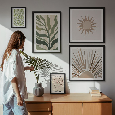 Parede galeria de quadros Gráficos abstratos e elegantes de plantas