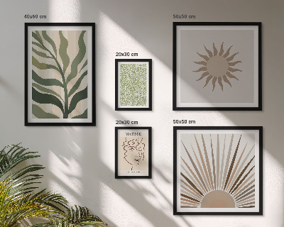 Parede galeria de quadros Gráficos abstratos e elegantes de plantas