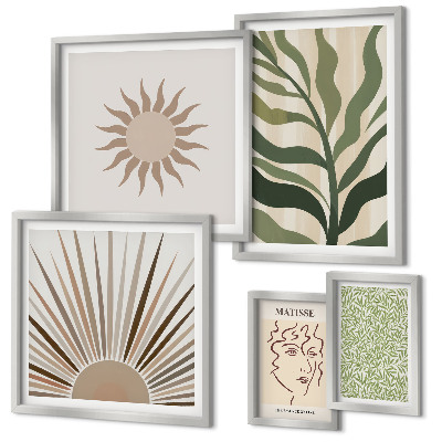 Parede galeria de quadros Gráficos abstratos e elegantes de plantas
