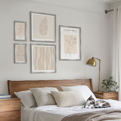 Conjunto de 5 quadros decorativos Belos motivos minimalistas