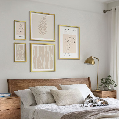 Conjunto de 5 quadros decorativos Belos motivos minimalistas