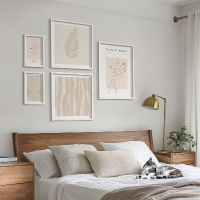 Conjunto de 5 quadros decorativos Belos motivos minimalistas