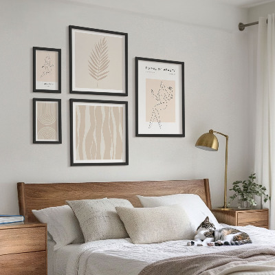 Conjunto de 5 quadros decorativos Belos motivos minimalistas