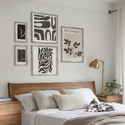 Conjunto de 5 quadros decorativos Motivos vegetais modernos