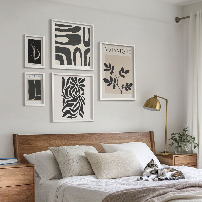 Conjunto de 5 quadros decorativos Motivos vegetais modernos