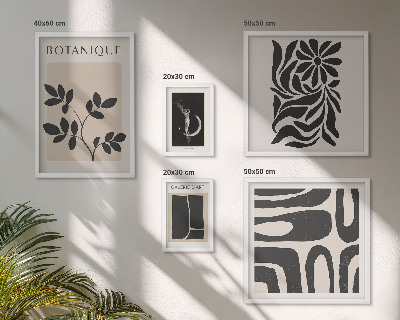 Conjunto de 5 quadros decorativos Motivos vegetais modernos