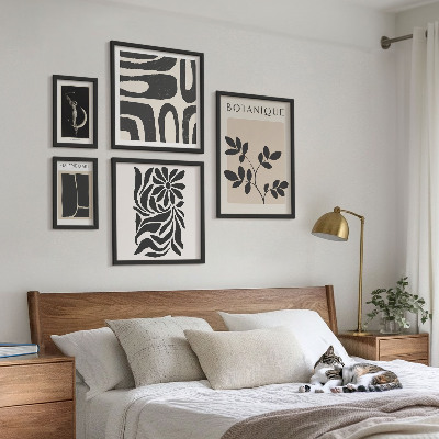 Conjunto de 5 quadros decorativos Motivos vegetais modernos