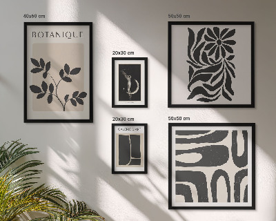 Conjunto de 5 quadros decorativos Motivos vegetais modernos