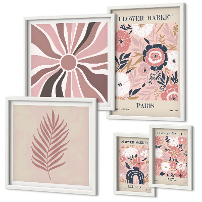 Galeria de parede mercados de flores em estilo boho