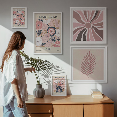 Galeria de parede mercados de flores em estilo boho