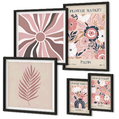 Galeria de parede mercados de flores em estilo boho