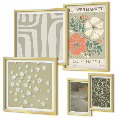 Parede galeria de quadros Padrões boho com motivos de plantas