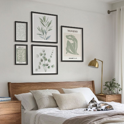 Conjunto de 5 quadros decorativos Motivos decorativos elegantes para plantas