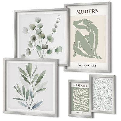 Conjunto de 5 quadros decorativos Motivos decorativos elegantes para plantas
