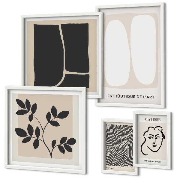 Galeria de parede Linhas minimalistas e elegantes para os gráficos