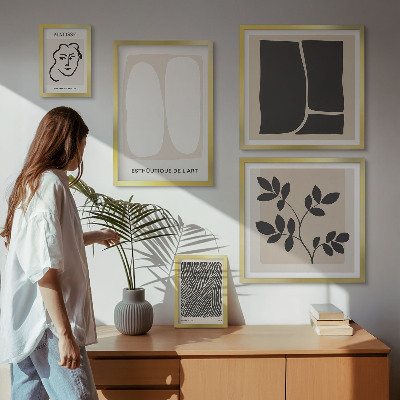 Galeria de parede Linhas minimalistas e elegantes para os gráficos