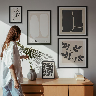 Galeria de parede Linhas minimalistas e elegantes para os gráficos