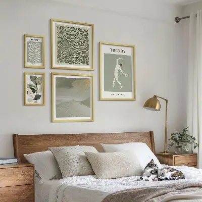Galeria de quadros para parede com estampas de plantas abstratas estilosas