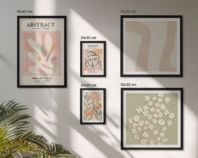 Conjunto de 5 quadros com moldura Interior elegante com flores abstratas