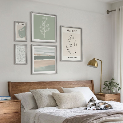 Conjunto de 5 quadros decorativos Gráficos de plantas estilosos
