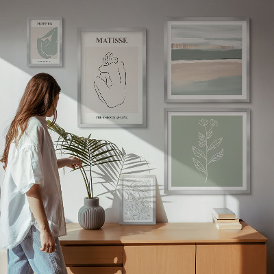 Conjunto de 5 quadros decorativos Gráficos de plantas estilosos
