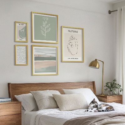 Conjunto de 5 quadros decorativos Gráficos de plantas estilosos