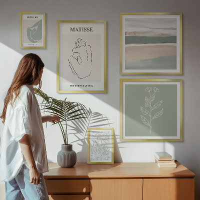 Conjunto de 5 quadros decorativos Gráficos de plantas estilosos