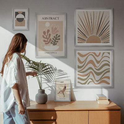 Galeria de parede abstrações de plantas elegantes