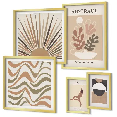 Galeria de parede com abstrações de plantas elegantes