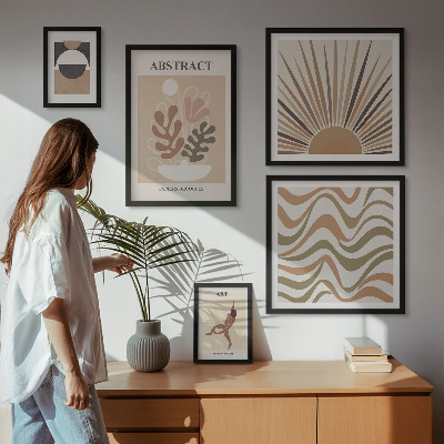 Galeria de parede abstrações de plantas elegantes