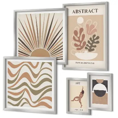 Galeria de parede com abstrações de plantas elegantes
