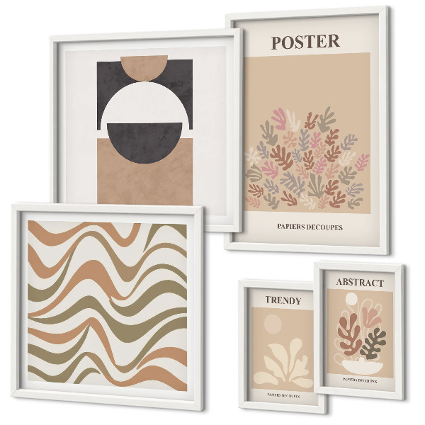 Parede galeria de quadros abstrações de plantas elegantes
