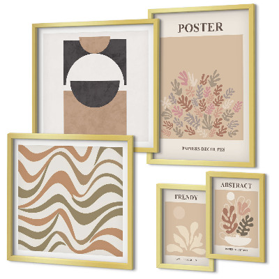 Parede galeria de quadros abstrações de plantas elegantes
