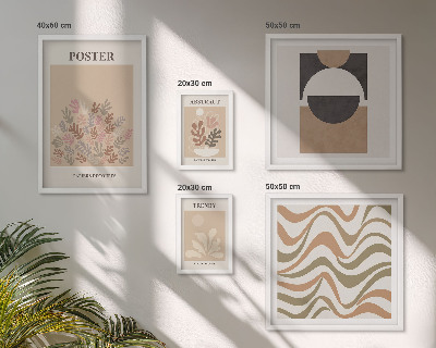 Parede galeria de quadros abstrações de plantas elegantes