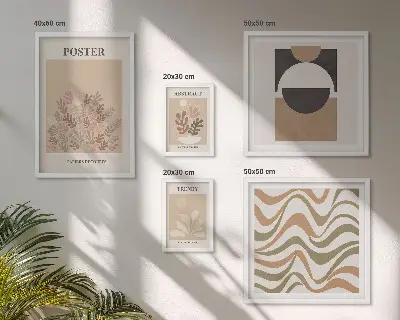 Galeria de quadros para parede com estampas de abstrações de plantas elegantes