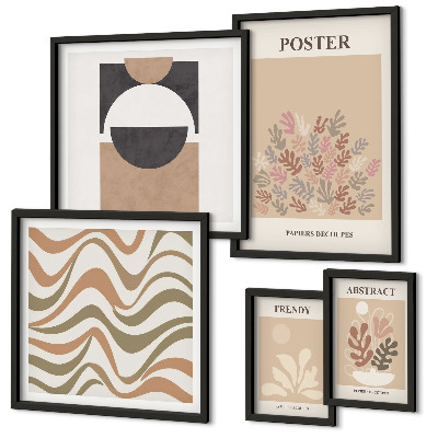 Parede galeria de quadros abstrações de plantas elegantes