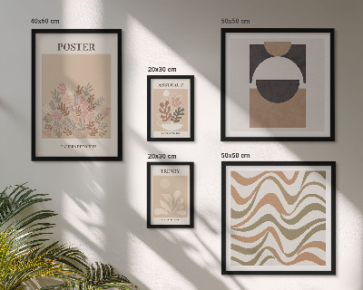 Parede galeria de quadros abstrações de plantas elegantes