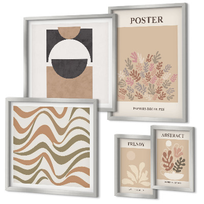 Parede galeria de quadros abstrações de plantas elegantes