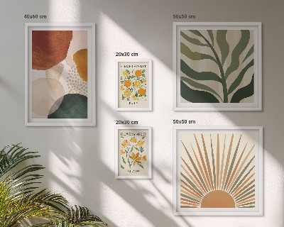 Conjunto de 5 quadros com moldura Gráficos de plantas elegantes com geometria