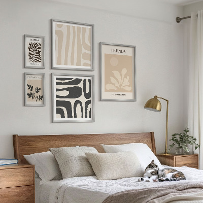 Conjunto de 5 quadros decorativos Motivos decorativos elegantes para plantas