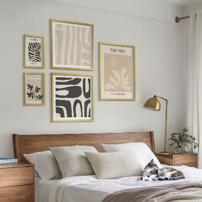 Conjunto de 5 quadros decorativos Motivos decorativos elegantes para plantas
