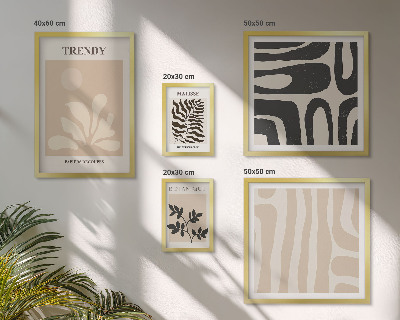 Conjunto de 5 quadros decorativos Motivos decorativos elegantes para plantas