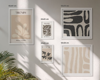 Conjunto de 5 quadros decorativos Motivos decorativos elegantes para plantas