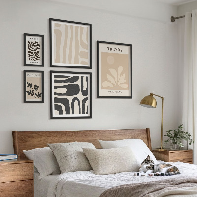 Conjunto de 5 quadros decorativos Motivos decorativos elegantes para plantas